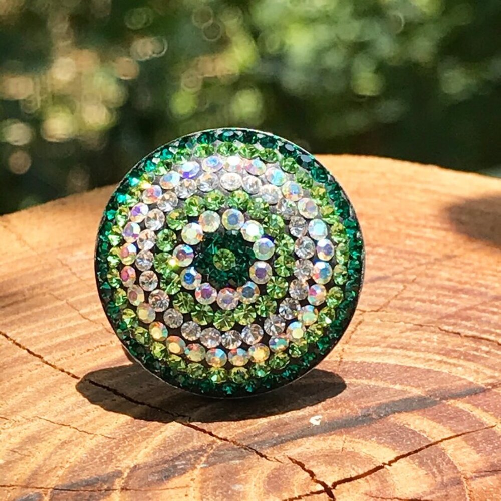 Sterling Silver 925 Multi-Color Cubic Zirconia Vintage Cocktail Ring, Size 6 - Picture 5 of 5